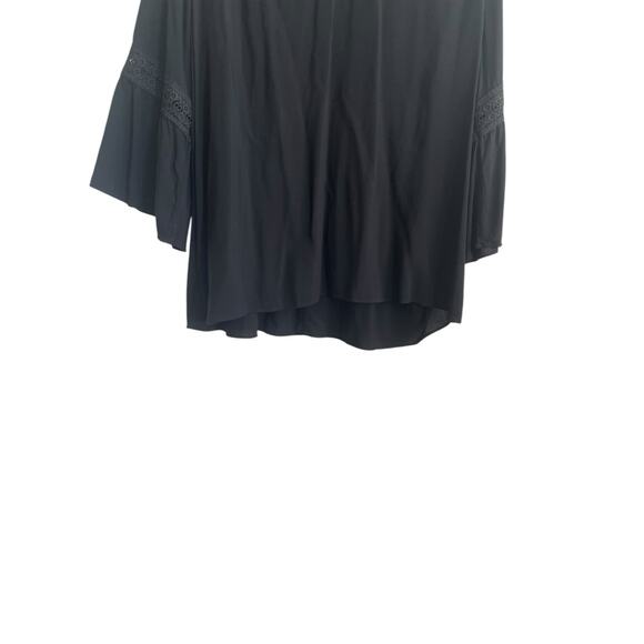 Cato Women Top 18/20 Black Rayon Crochet Inset Boho Witchy Whimsigoth‎ Hippie - Picture 9 of 13